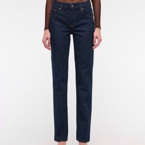 Abercrombie & Fitch Dark Blue Mid Rise 90s Straight Leg Jeans